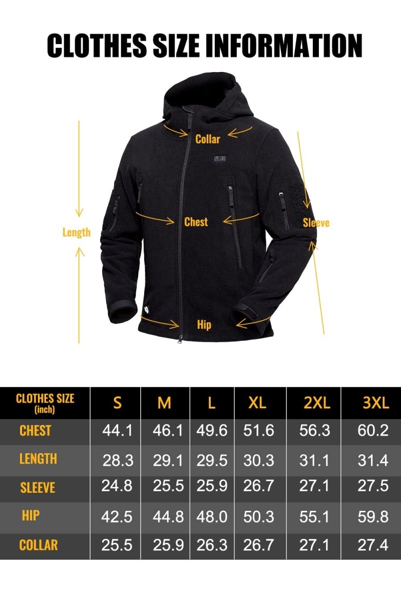 ANTARCTICA GEAR Fleece Heating Jacket, Fit Zip Hood Winter Jacket For Men - The Snag Bin