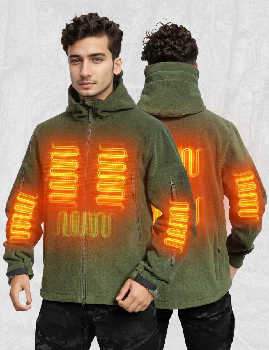 ANTARCTICA GEAR Fleece Heating Jacket, Fit Zip Hood Winter Jacket For Men - The Snag Bin