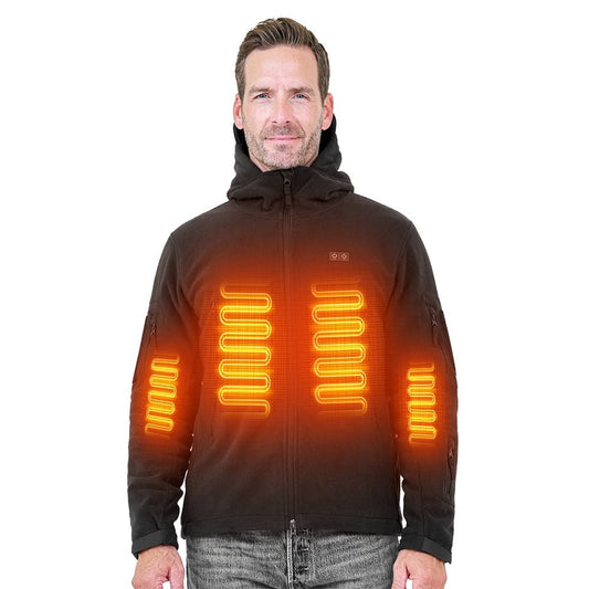 ANTARCTICA GEAR Fleece Heating Jacket, Fit Zip Hood Winter Jacket For Men - The Snag Bin