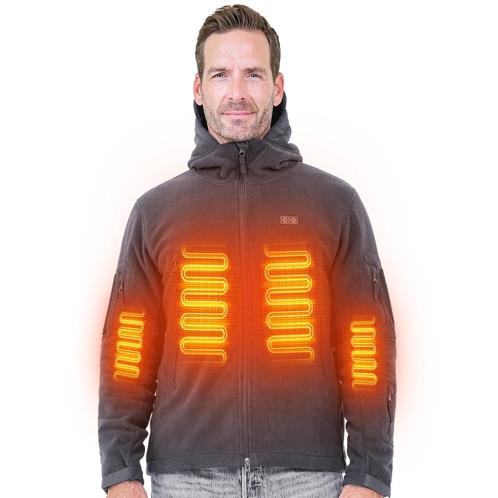 ANTARCTICA GEAR Fleece Heating Jacket, Fit Zip Hood Winter Jacket For Men - The Snag Bin
