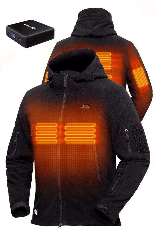 ANTARCTICA GEAR Fleece Heating Jacket, Fit Zip Hood Winter Jacket For Men - The Snag Bin
