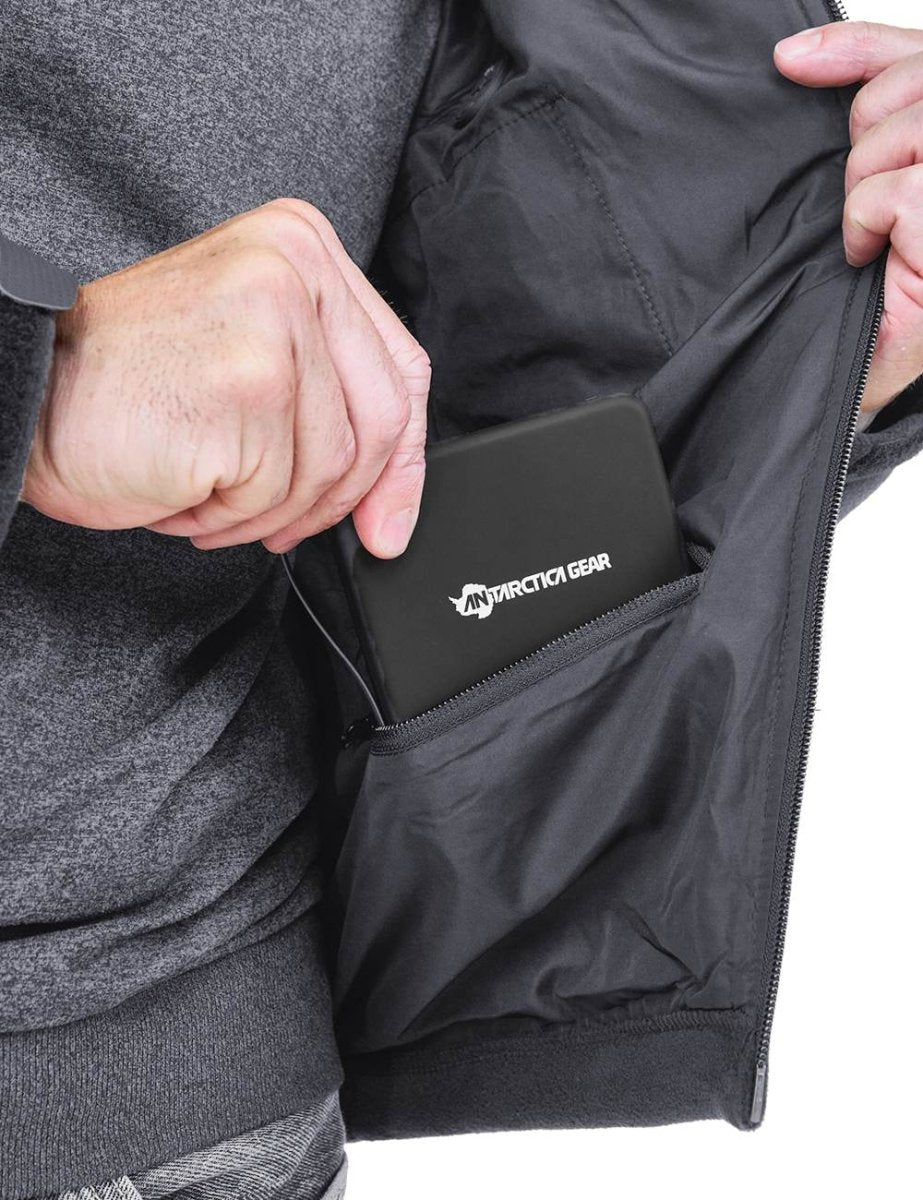 ANTARCTICA GEAR Fleece Heating Jacket, Fit Zip Hood Winter Jacket For Men - The Snag Bin