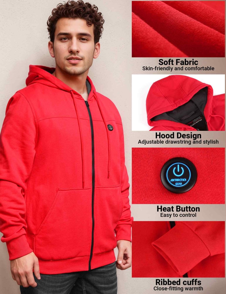 ANTARCTICA GEAR Heated Hoodie Sweater for Men with 12V 20000mAh Battery Pack - The Snag Bin