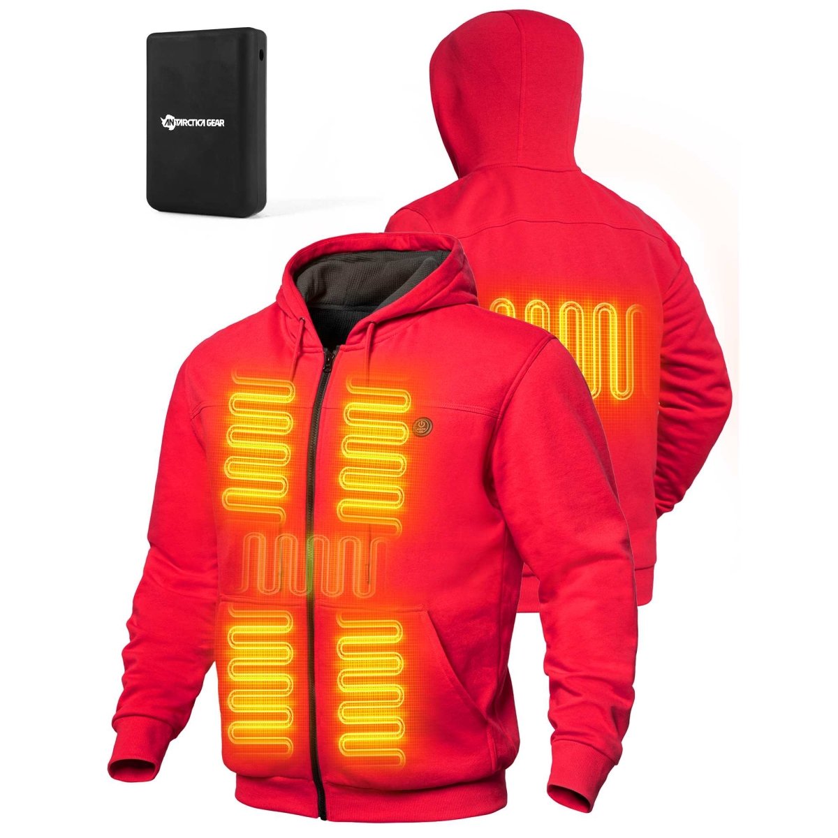 ANTARCTICA GEAR Heated Hoodie Sweater for Men with 12V 20000mAh Battery Pack - The Snag Bin