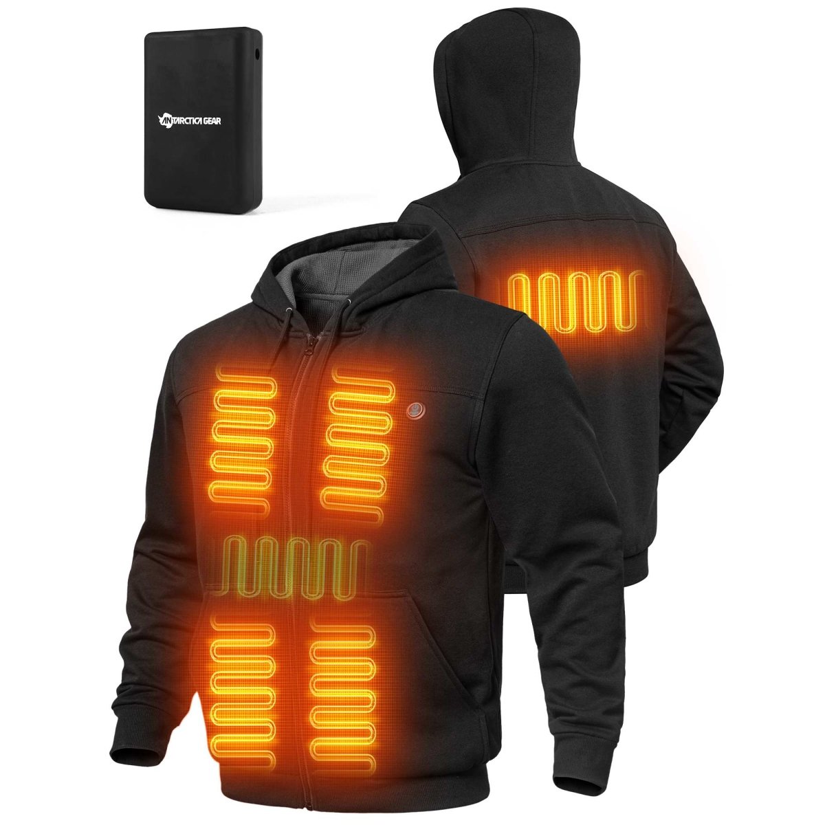 ANTARCTICA GEAR Heated Hoodie Sweater for Men with 12V 20000mAh Battery Pack - The Snag Bin
