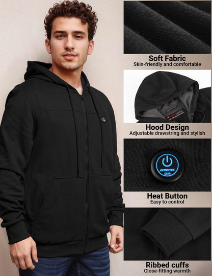 ANTARCTICA GEAR Heated Hoodie Sweater for Men with 12V 20000mAh Battery Pack - The Snag Bin