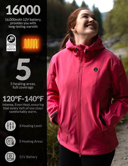ANTARCTICA GEAR Heated Jacket for Men and Women, Winter Coat Soft Shell Heating Hood Jacket - The Snag Bin
