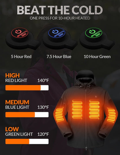 ANTARCTICA GEAR Heated Jacket for Men and Women, Winter Coat Soft Shell Heating Hood Jacket - The Snag Bin