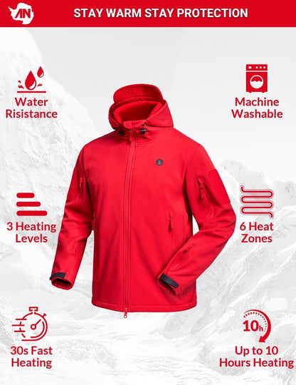 ANTARCTICA GEAR Heated Jacket for Men and Women, Winter Coat Soft Shell Heating Hood Jacket - The Snag Bin