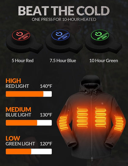 ANTARCTICA GEAR Heated Jacket for Men and Women, Winter Coat Soft Shell Heating Hood Jacket - The Snag Bin