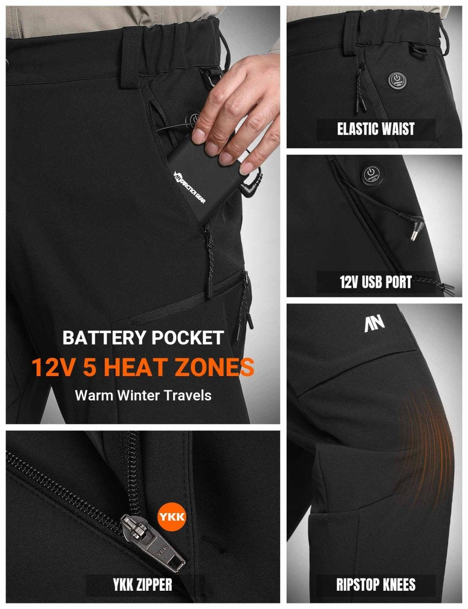 ANTARCTICA GEAR Heated Pants for Men, with 12V/20000mAh Battery - The Snag Bin