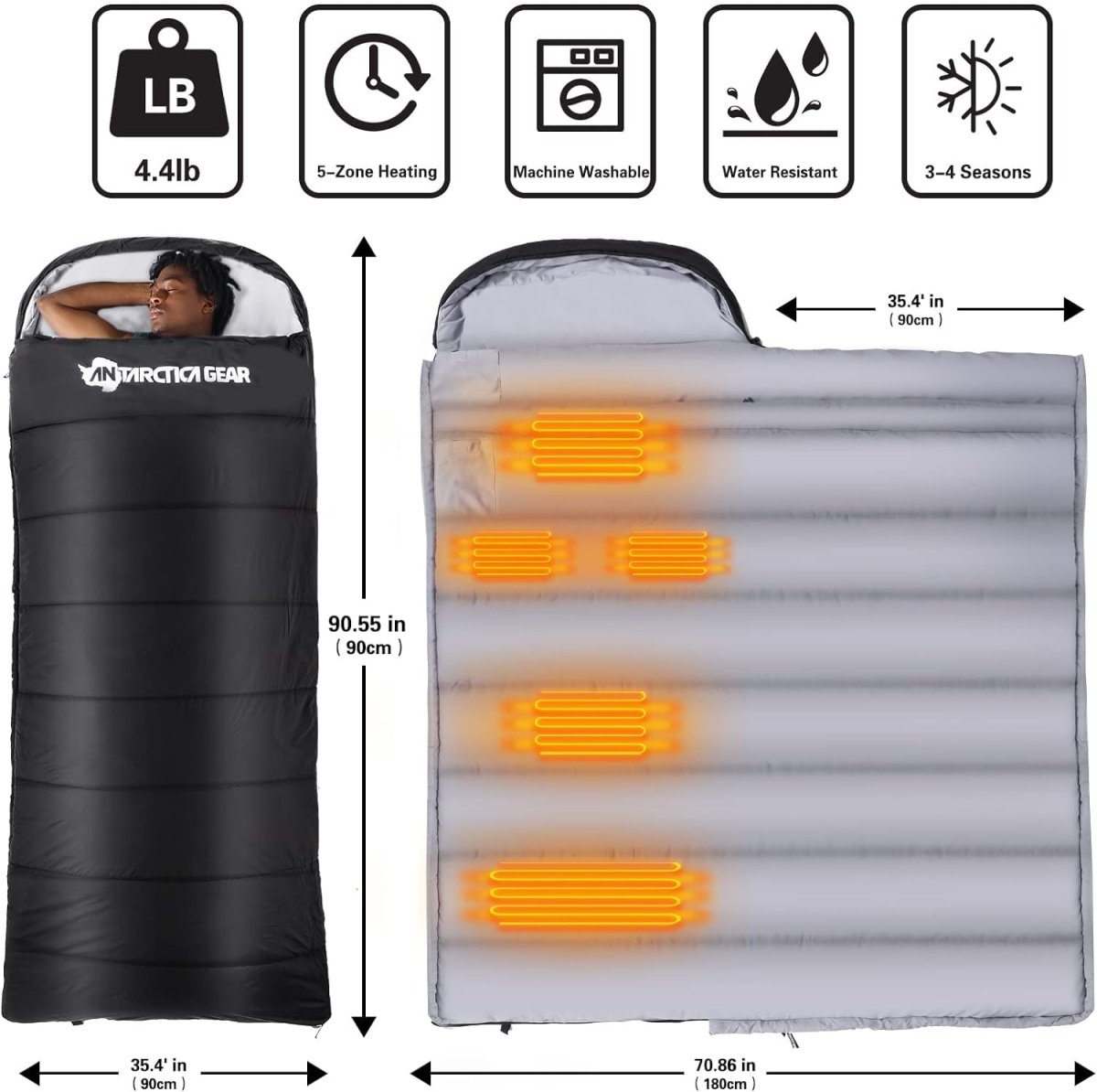 ANTARCTICA GEAR Heated Sleeping Bag Cold Weather Sleeping Bag for Hiking & Camping - The Snag Bin
