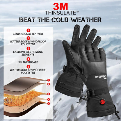 ANTARCTICA GEAR Winter Ski Gloves Rechargeable Heating Warm Gloves for Motorcycle - The Snag Bin