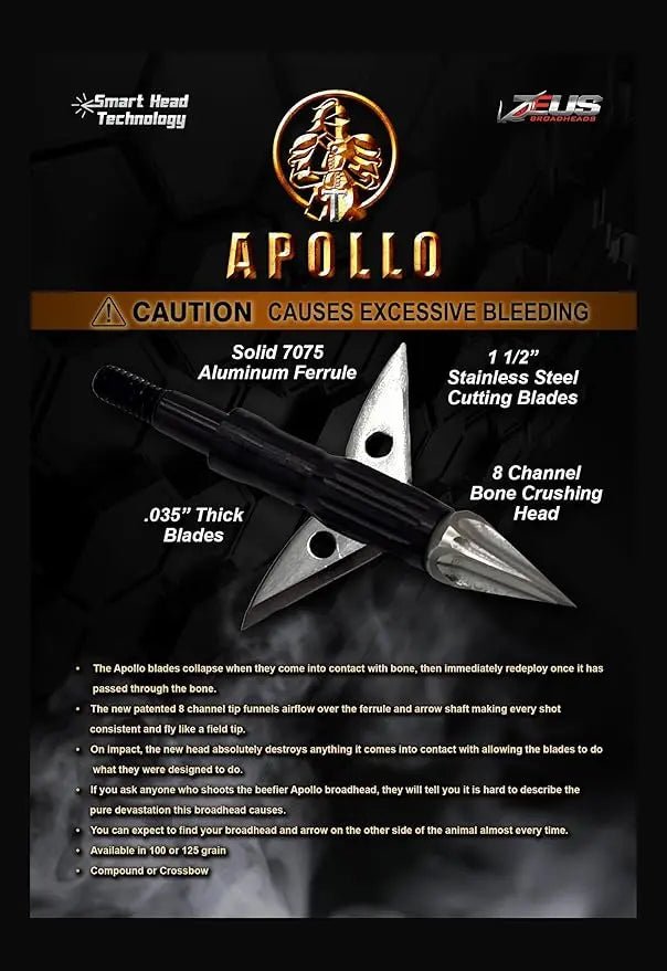 APOLLO 100 GRAIN BROADHEADS (3 PACK)(FORMERLY HERA) - The Snag Bin