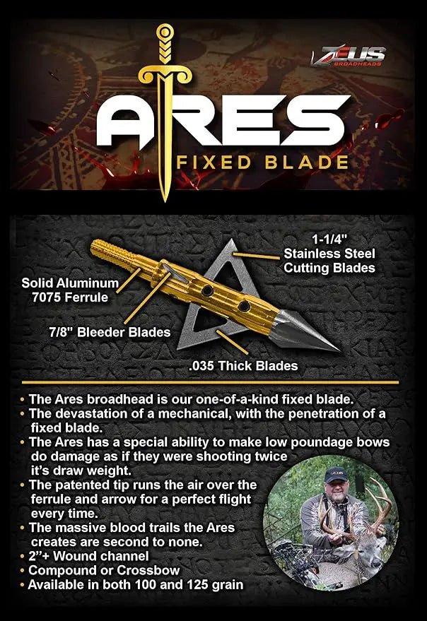ARES 100 GRAIN BROADHEADS (3 PACK) - The Snag Bin