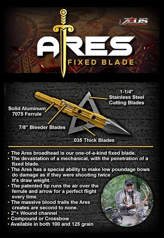 ARES 125 GRAIN BROADHEADS (3 PACK) - The Snag Bin