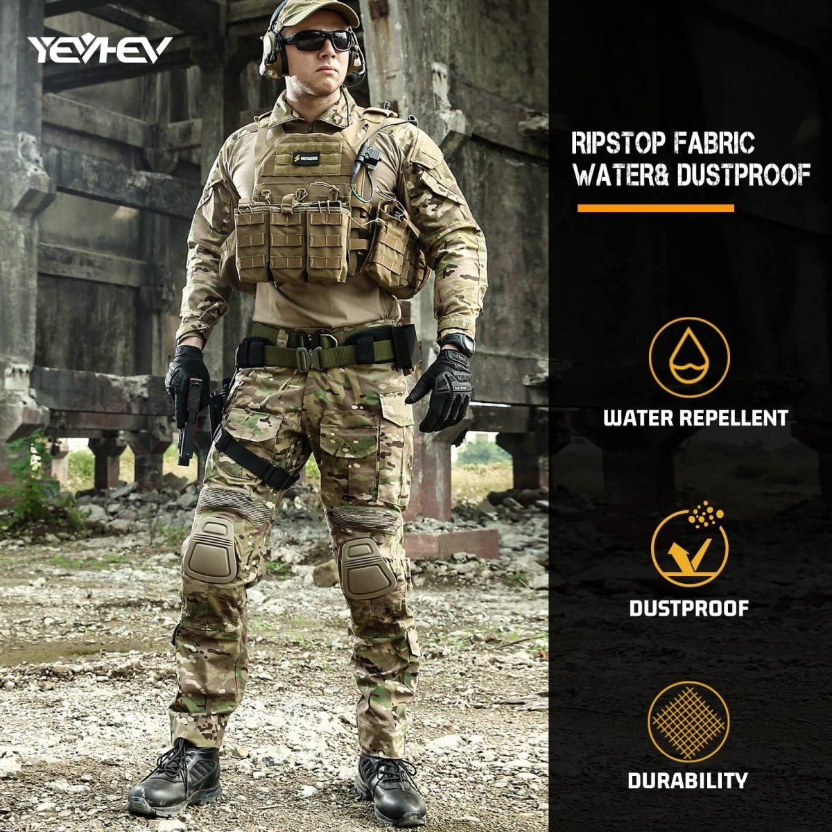Army Tactical Desert Combat Pants with Knee Pads - G3 - The Snag Bin