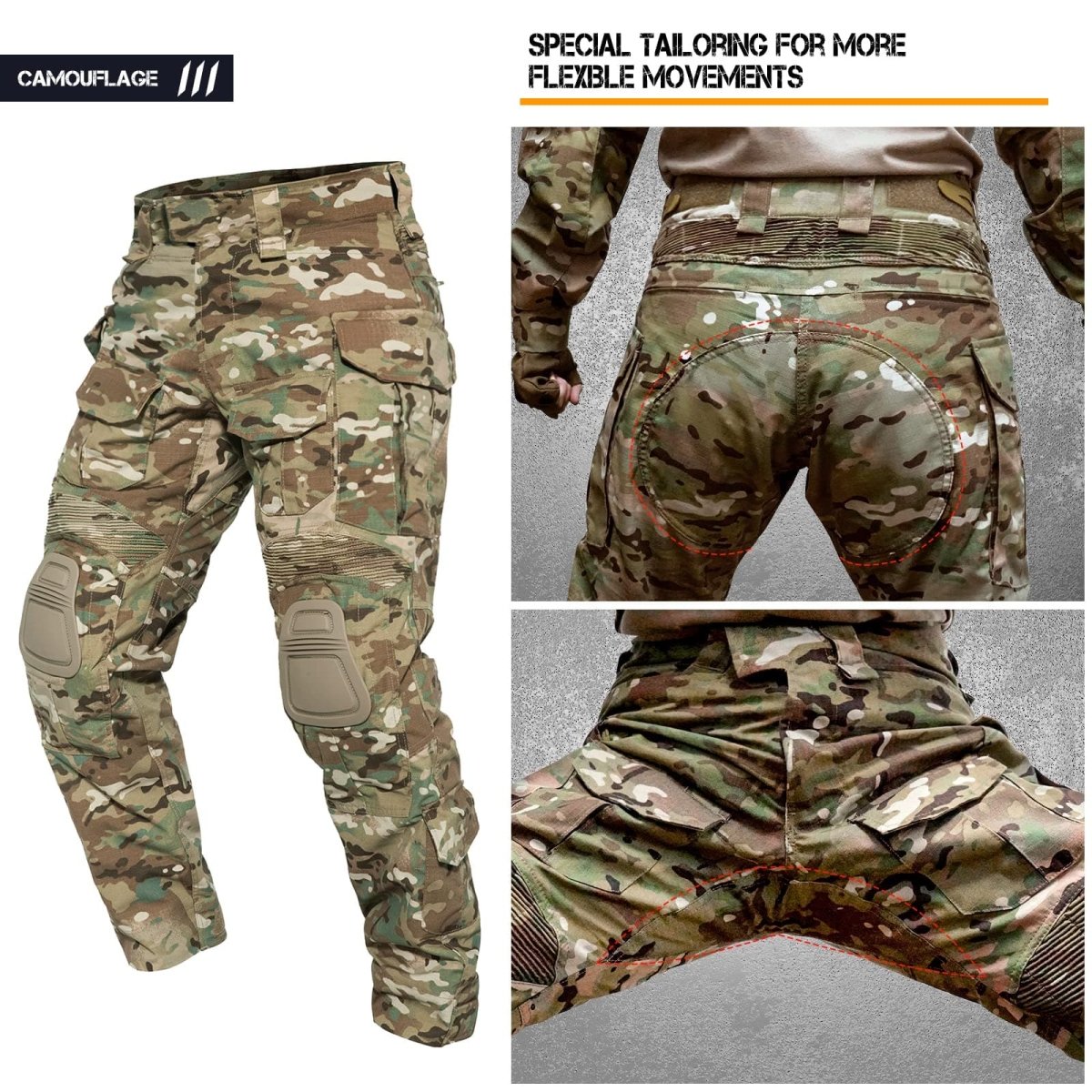 Army Tactical Desert Combat Pants with Knee Pads - G3 - The Snag Bin