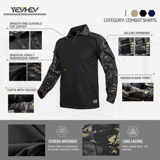 Army Tactical Desert Combat Shirt With Elbow Pad - G3 - The Snag Bin