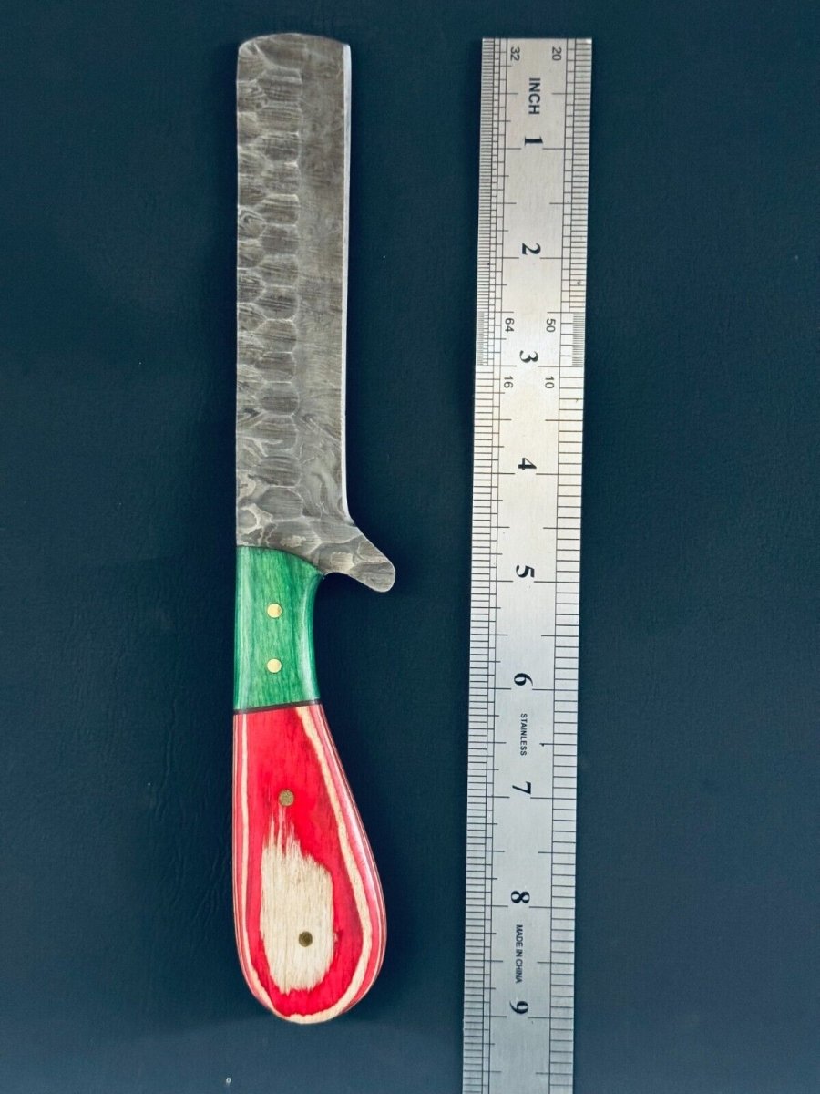Bull Cutter Handmade Damascus Steel Knife with Pakkawood Handle - The Snag Bin