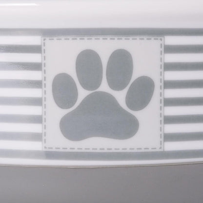 Ceramic Pet Bowls, 6X2", Gray, 2 Piece - The Snag Bin