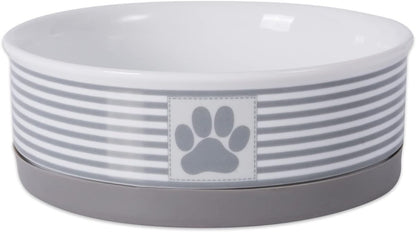 Ceramic Pet Bowls, 6X2", Gray, 2 Piece - The Snag Bin