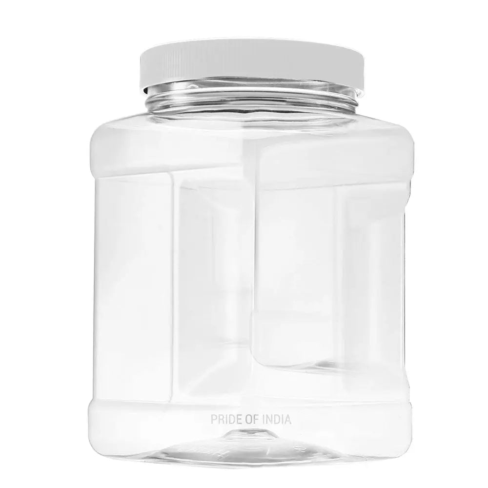 Clear PET Plastic Grip Dry/Liquid Food Storage Jars w/ Caps (Food Grade - BPA Free) - The Snag Bin