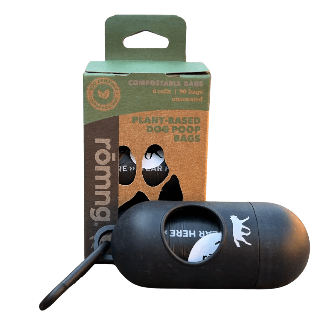 Compostable Dog Poop Bags + Bamboo Dispenser - The Snag Bin