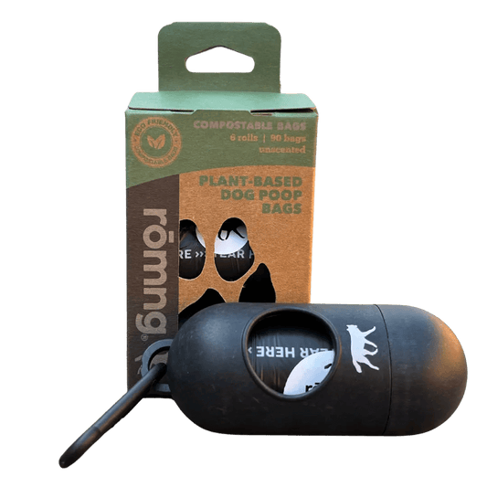 Compostable Dog Poop Bags + Bamboo Dispenser - The Snag Bin