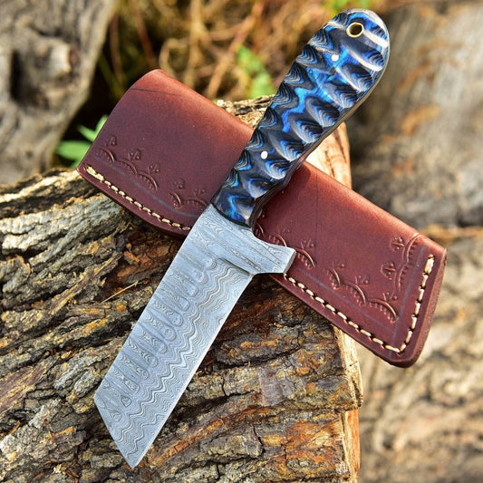 Cowboy Bull Cutter Knives | 4" Damascus Steel Blade | Handmade - The Snag Bin