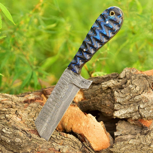 Cowboy Bull Cutter Knives | 4" Damascus Steel Blade | Handmade - The Snag Bin