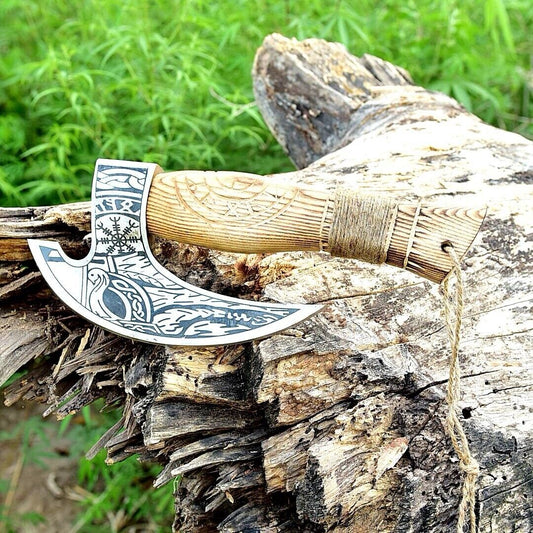 Custom Hand Engraved Ax Pizza Cutter with J2 Steel Blade - The Snag Bin