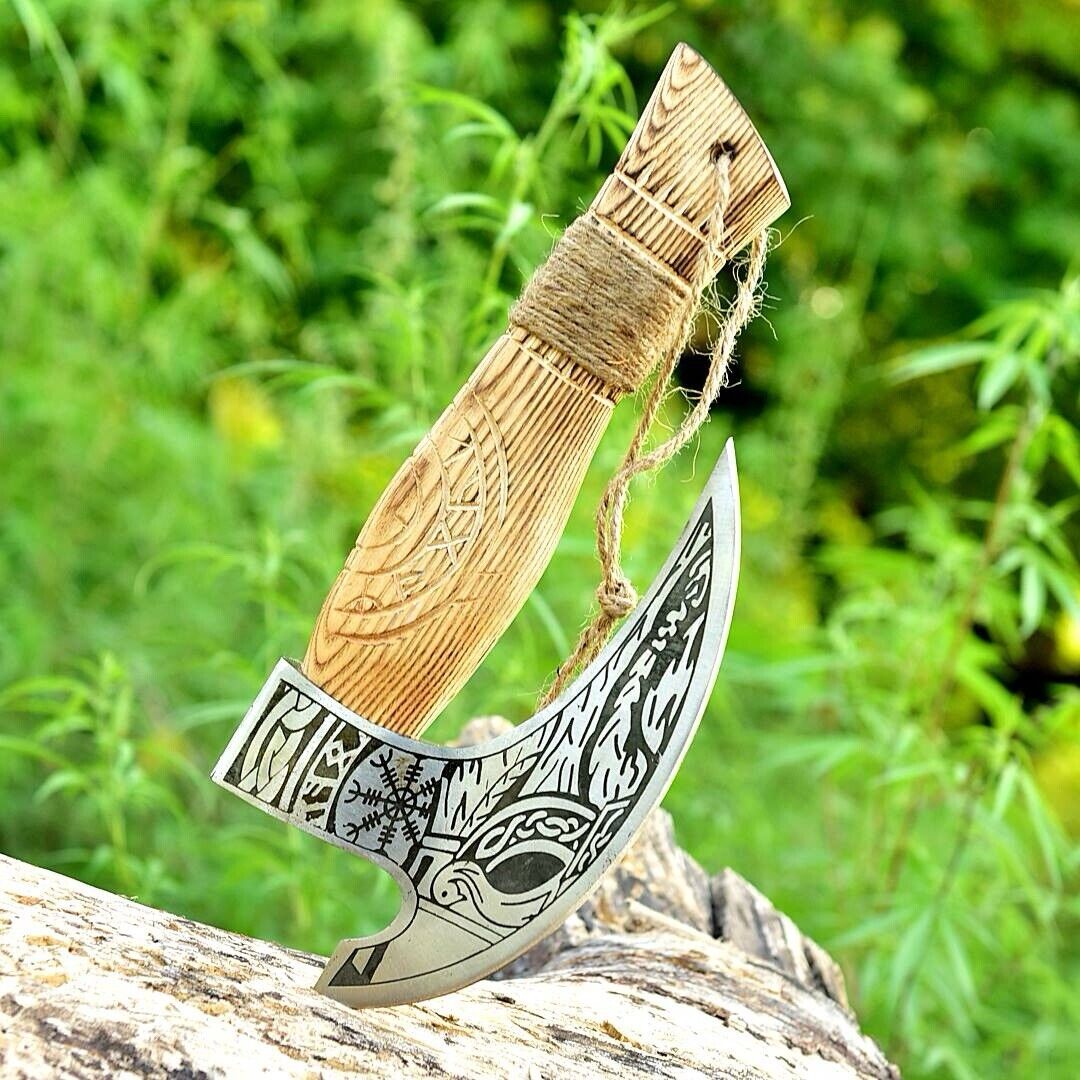 Custom Hand Engraved Ax Pizza Cutter with J2 Steel Blade - The Snag Bin