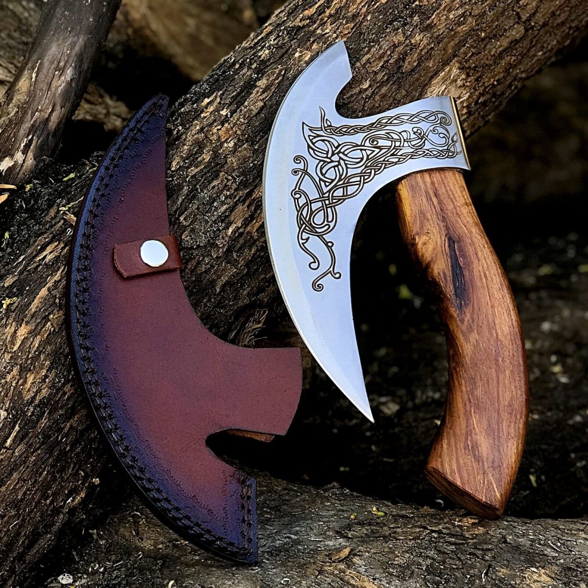 Custom Hand - Engraved Axe Pizza Cutter – 8" J2 Steel Blade - The Snag Bin