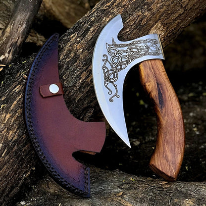 Custom Hand - Engraved Axe Pizza Cutter – 8" J2 Steel Blade - The Snag Bin
