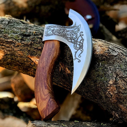 Custom Hand - Engraved Axe Pizza Cutter – 8" J2 Steel Blade - The Snag Bin