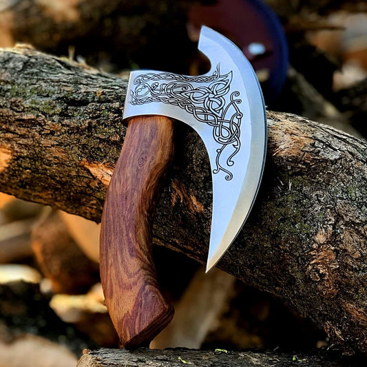 Custom Hand - Engraved Axe Pizza Cutter – 8" J2 Steel Blade - The Snag Bin