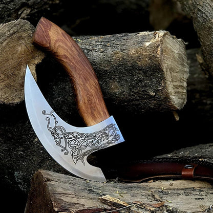 Custom Hand - Engraved Axe Pizza Cutter – 8" J2 Steel Blade - The Snag Bin