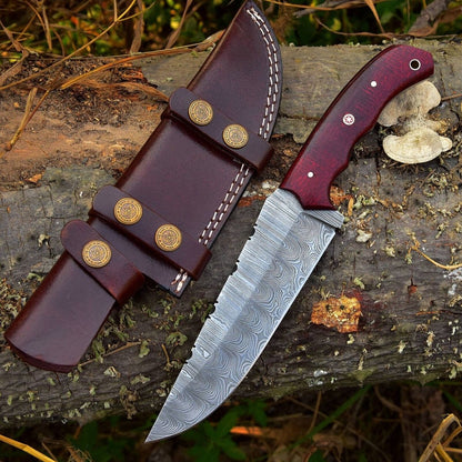 Custom Handmade 4.5 - Inch Damascus Steel Skinning Knife with G10 Handle - The Snag Bin