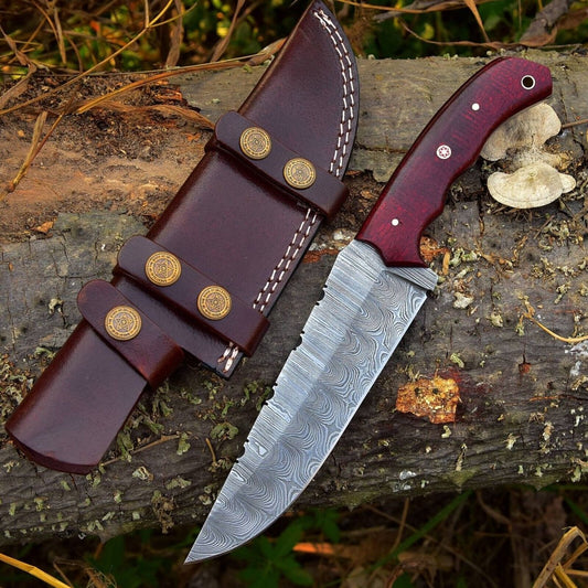Custom Handmade 4.5 - Inch Damascus Steel Skinning Knife with G10 Handle - The Snag Bin