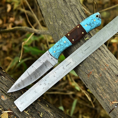 Custom Handmade 5 - Inch Small Hunting Knife – Damascus Steel Blade - The Snag Bin