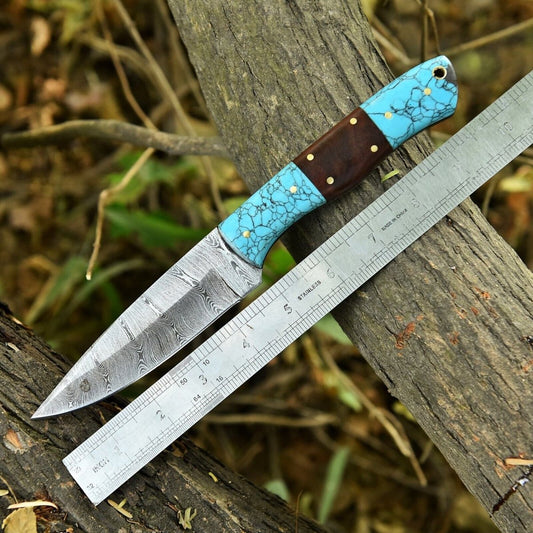Custom Handmade 5 - Inch Small Hunting Knife – Damascus Steel Blade - The Snag Bin