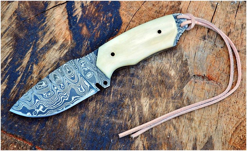 Custom Handmade Damascus Steel Skinning Knives – 4" Blade - The Snag Bin