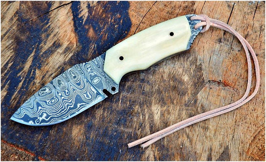 Custom Handmade Damascus Steel Skinning Knives – 4" Blade - The Snag Bin