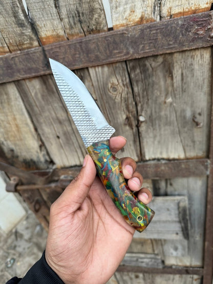 Custom Handmade Fixed Blade Cowboy Knife with Rasp Tool Steel Blade – Durable Outdoor Essential - The Snag Bin