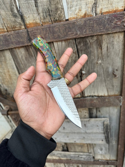 Custom Handmade Fixed Blade Cowboy Knife with Rasp Tool Steel Blade – Durable Outdoor Essential - The Snag Bin