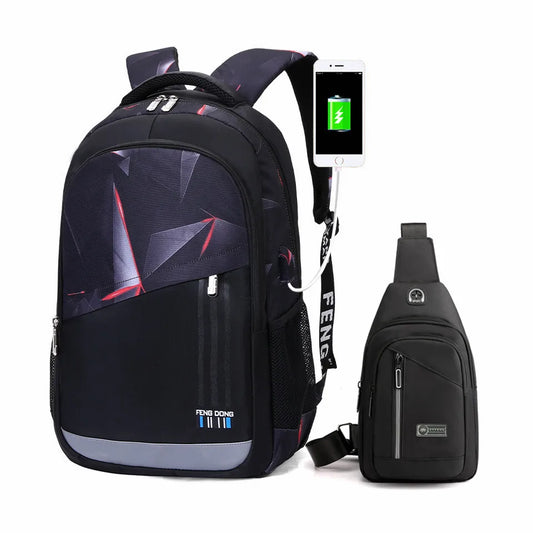 Boys School Bags Waterproof Large Backpack for Teenagers Bagpack High School Backpack for Boy Student Chest Bag Set – Free Shipping d7edc552c12aaec88f9da16cd62ecbdf