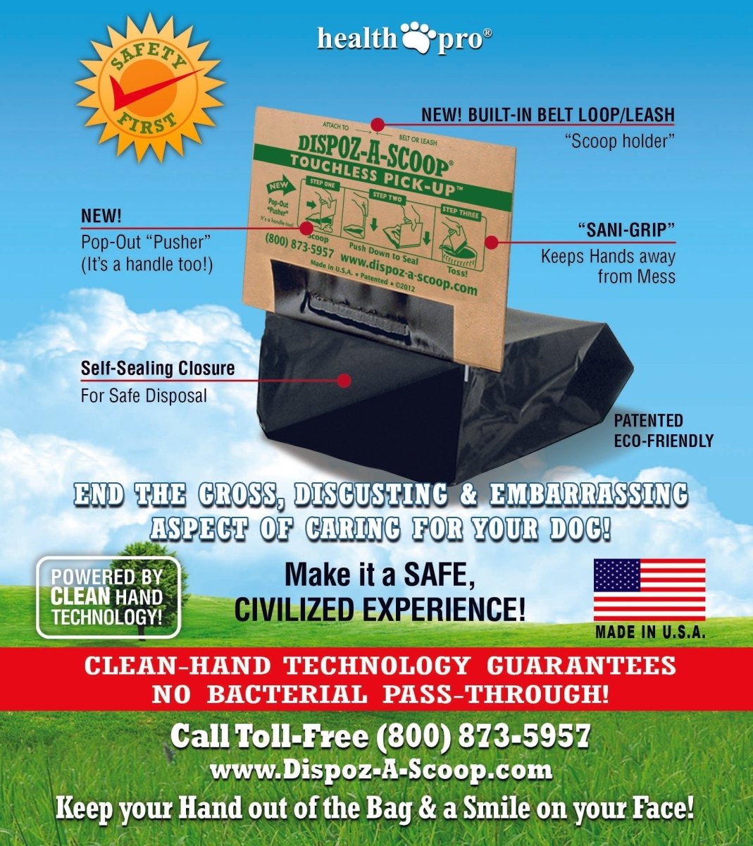 Dispoz - A - Scoop® Dog Poop Clean - up! No Touch! - The Snag Bin