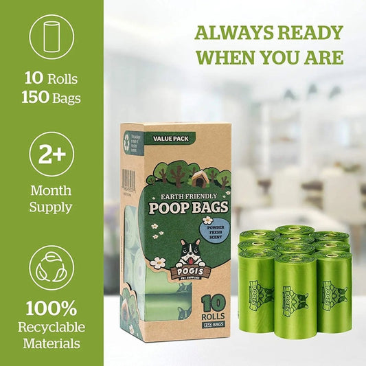 Dog Poop Bags - 10 Rolls (150 Doggie Poop Bags) - The Snag Bin