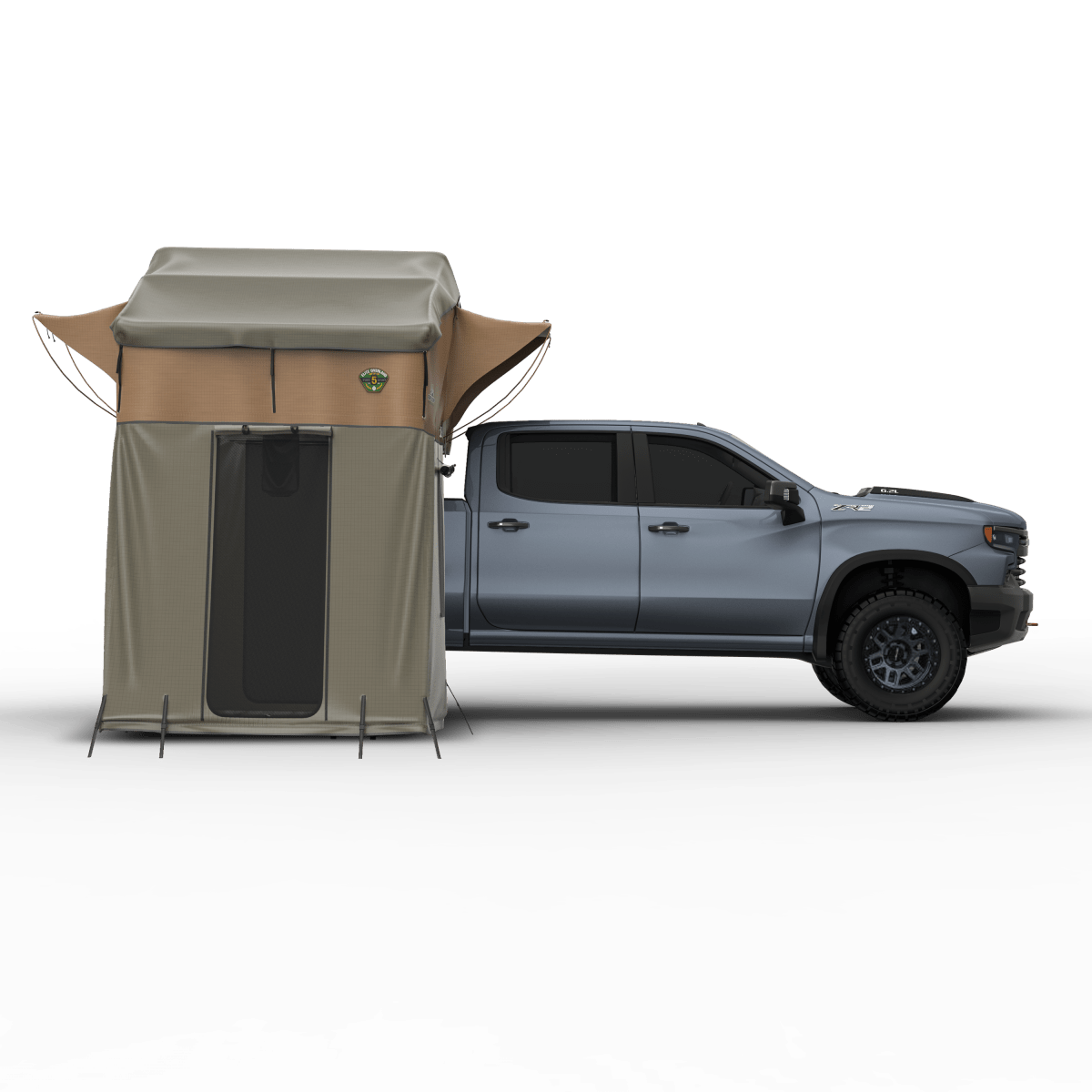 Elite Rooftop Tent with Annex Room – 4–5 Person – Tan – Overland Family Tent - The Snag Bin